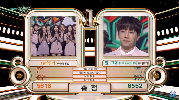 Hwang Chi Yeol thắng Lovelyz trên Music Bank