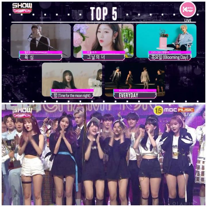 GFRIEND vượt qua MeloMance, Lovelyz, EXO-CBX và WINNER trên Show Champion hôm nay