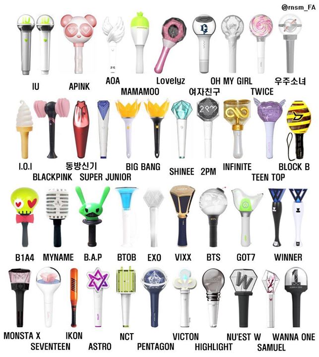 Bộ sưu tập lightstick của các idol K-Pop