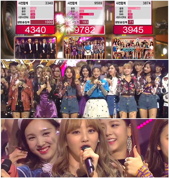 #TT5thWin TWICE đã giành chiến thắng trên Inkigayo hôm nay trước I.O.I và BTS 