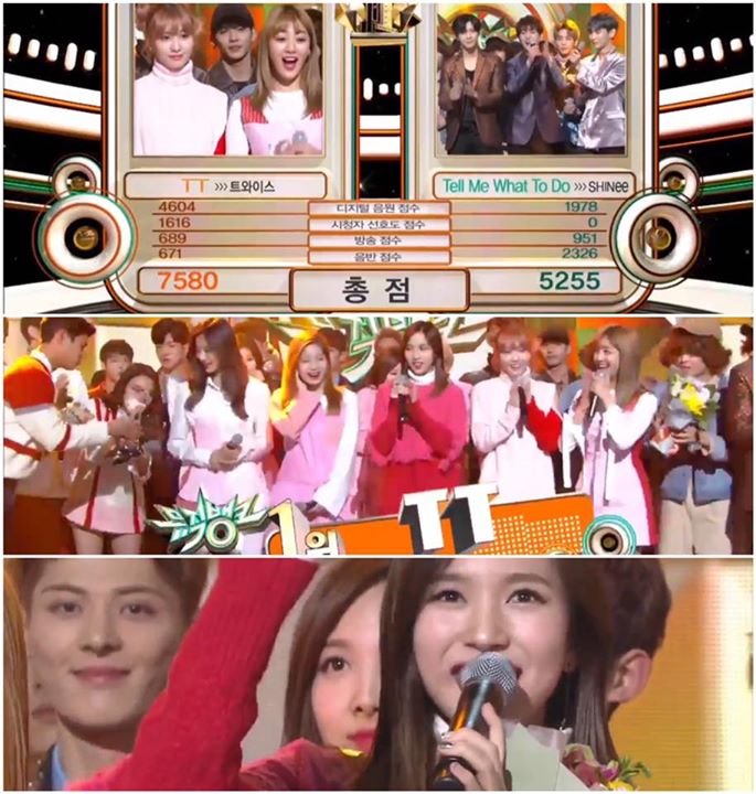 TWICE đã thắng "Tell Me What To Do" của SHINee trên Music Bank tuần này