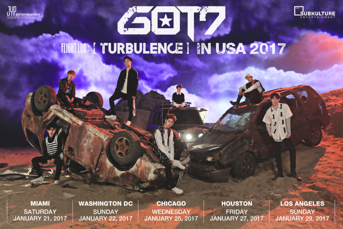 GOT7 xác nhận lịch trình cho Fanmeeting“GOT7 FLIGHT LOG: TURBULENCE IN USA 2017”ở Mỹ