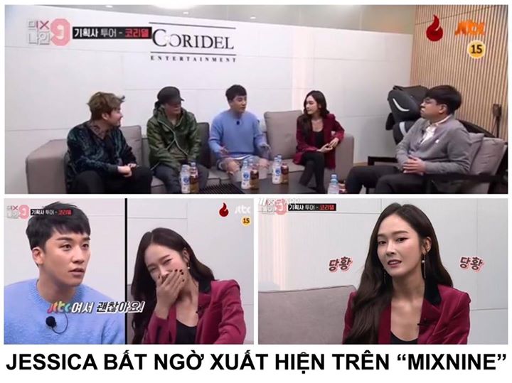 Trong tập 3 của JTBC ‘MIXNINE’, Yang Hyun Suk cùng BIGBANG Seungri và Noh Hong Chul đã đến Coridel Entertainment – nơi họ gặp mặt Jessica.