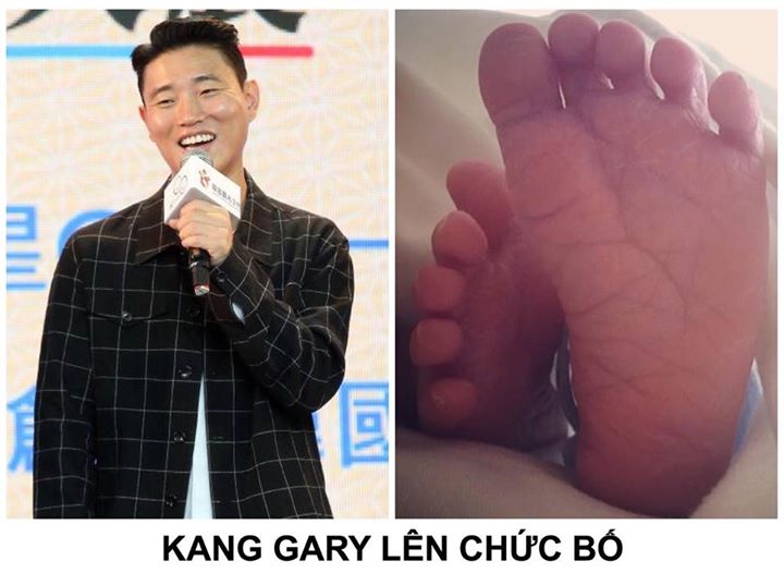 Gary đăng hình một đôi chân nhỏ xíu lên Instagram với caption “Tiểu Gary 