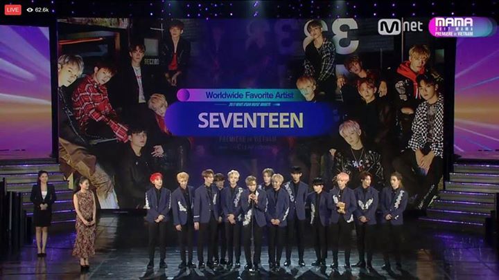 SEVENTEEN nhận giải Worldwide Favorite Artist tại MAMA 2017 Premiere in Viet Nam