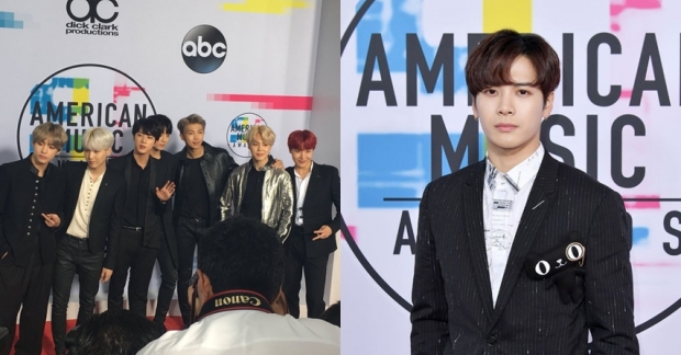 BTS và Jackson (GOT7) xuất hiện lộng lẫy trên thảm đỏ AMAs 2017