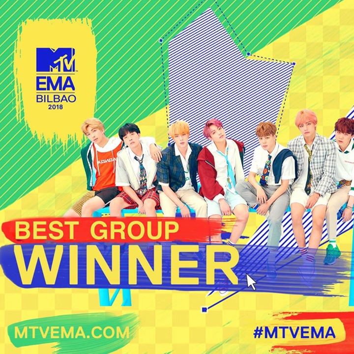 BTS thắng 2 giải Best Group và Biggest Fans dành cho Army tại Lễ trao giải MTV Châu Âu EMA 2018