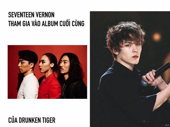 Cùng BTS RM, SEVENTEEN Vernon sẽ góp giọng cho “X : Rebirth of Tiger JK”. Album phát hành ngày 14/11 gồm 30 bài hát và có sự kết hợp của nhiều nghệ sĩ.