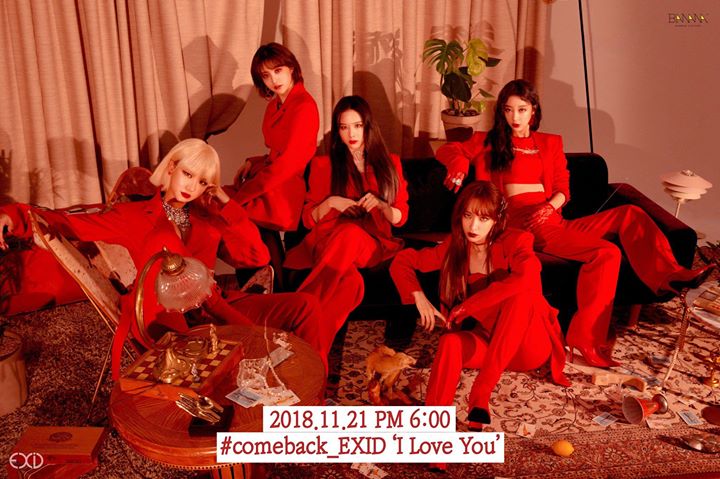 EXID nhập cuộc chơi tháng 11 với đầy đủ 5 thành viên cho single album “I LOVE YOU” phát hành ngày 21/11