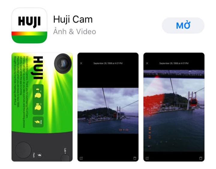 Huji Cam - app chụp ảnh mới nổi tại Hàn Quốc. Một số điểm tiện lợi so với Gudak: 