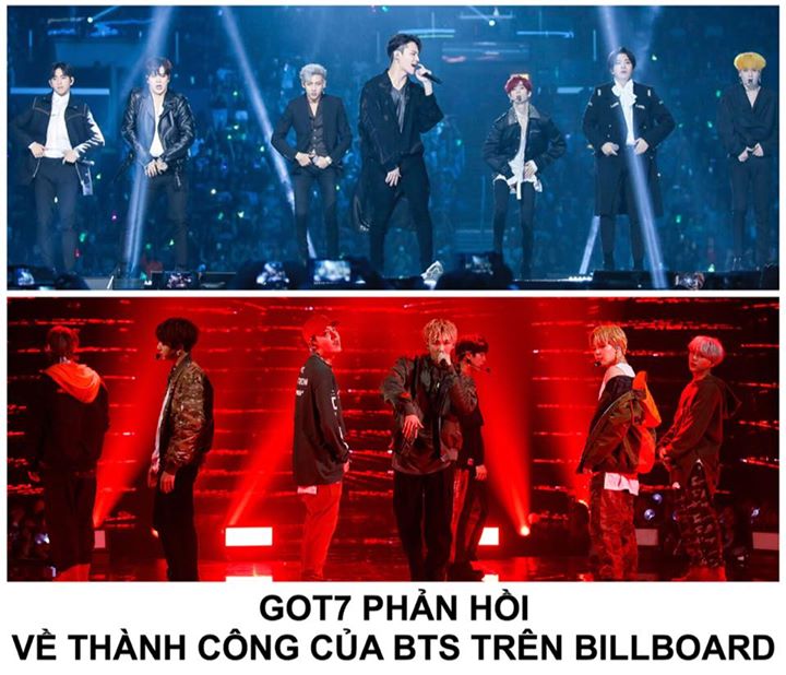 Tại cuộc phỏng vấn gần đây, GOT7 chia sẻ: “Những người bạn BTS của chúng tôi là các nghệ sĩ tiền bối rất ngầu. Chúng tôi khá ganh tị [về kết quả của họ trên Billboard], đồng thời cũng rất lo lắng và tự nhủ mình phải chăm chỉ hơn. Vì bây giờ cũng có thêm n