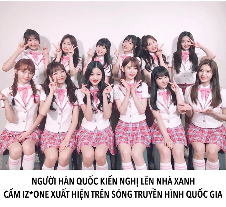 Ngay sau khi đoạn teaser giới thiệu sân khấu debut của IZ*ONE phát sóng trên Music Bank, bản kiến nghị mang tên “Phản đối sự xuất hiện của nhóm nhạc cánh hữu Nhật Bản IZ*ONE trên chương trình âm nhạc của đài truyền hình quốc gia” đã được gửi tới Nhà Xanh.