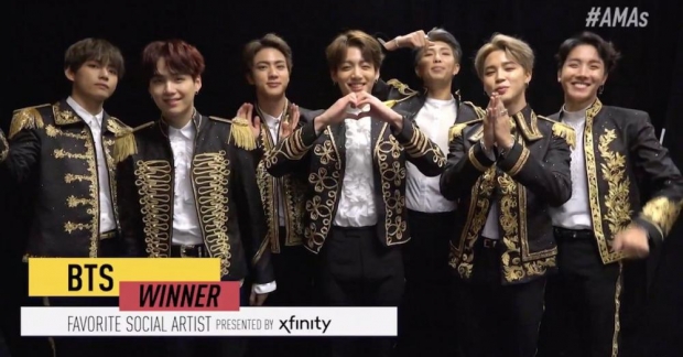 BTS dành được danh hiệu " Favorite Social Artist" tại American Music Awards 2018