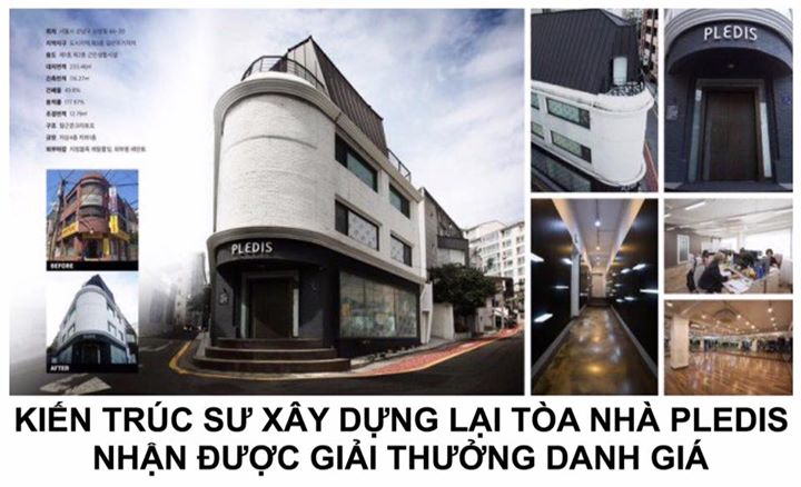 Thiết kế xây dựng Sangji - đơn vị chịu trách nhiệm xây dựng lại trụ sở Pledis đã được Hiệp hội Tái tạo Hàn Quốc trao giải thưởng danh giá tại Cuộc thi Kiến trúc Tái tạo Hàn Quốc. Ban đầu toà nhà có một nhà hàng ở tầng 1, khu văn phòng tầng 2 và 3. Sau đó 