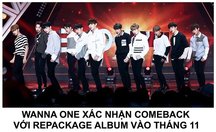 YMC xác nhận WANNA ONE sẽ ra mắt phiên bản repackage của album đầu tay với 2-3 bài hát mới vào tuần thứ 3 của tháng 11. Được chuẩn bị sau khi hoàn tất các lịch trình trong nước và quốc tế. Các bài báo cũng dự đoán khả năng WANNA ONE sẽ trở thành "Debut Tr