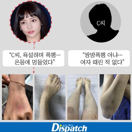 Dispatch tung ảnh thương tích của Goo Hara khi xô xát với bạn trai