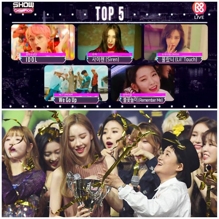 Sunmi thắng cúp Show Champion trước BTS, Oh!GG, NCT Dream và Oh My Girl