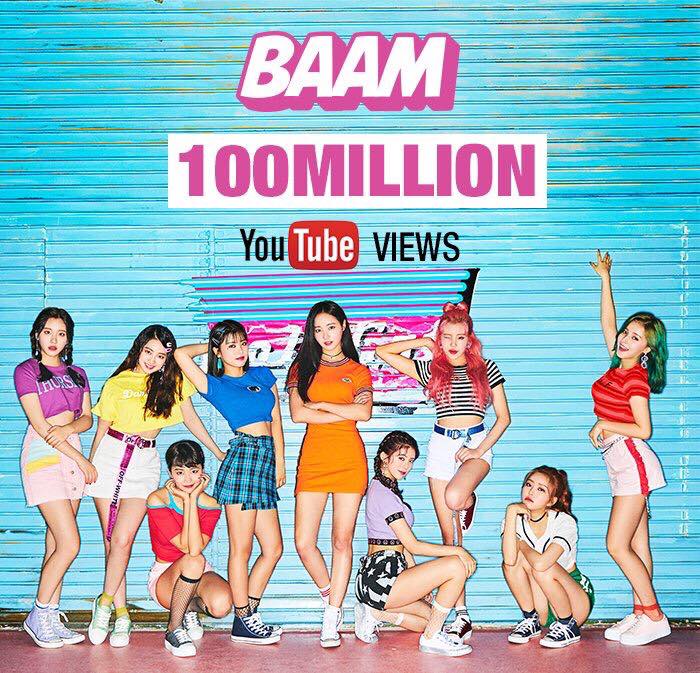 “BAAM” của MOMOLAND vượt ngưỡng 100 triệu views sau 3 tháng phát hành. Đây là MV thứ 2 của nhóm đạt thành tích này sau “BBOOM BBOOM” 